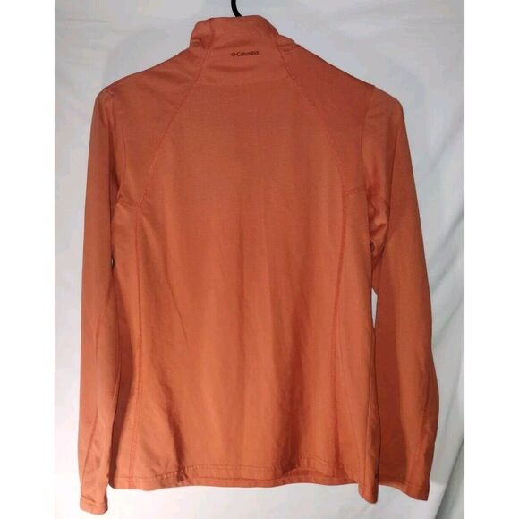 Columbia Quarter Zip Womens Sm Orange Titanium Lightweight Long Sleeve Comfort - Picture 5 of 7